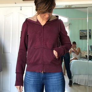 Billabong wine embroidered zip up jacket